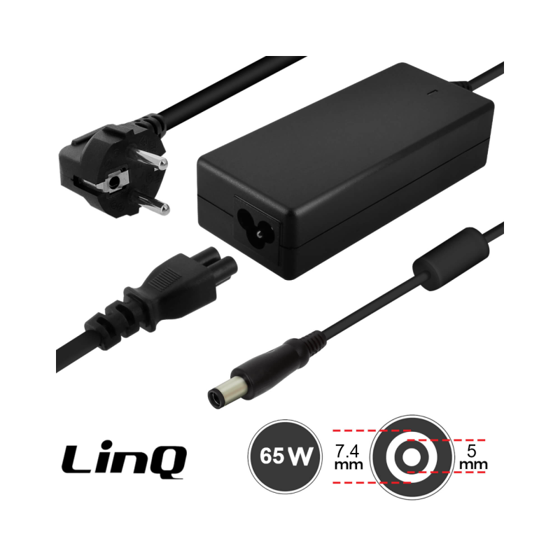 Chargeur Secteur PC DELL 65W / 19.5V 3.34A Embout 7.4*5mm LinQ DL6502 — LinQ · Smarty Paris 18e
